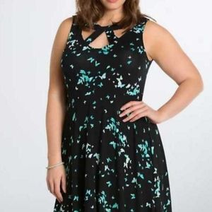 Torrid black and blue butterfly dress!